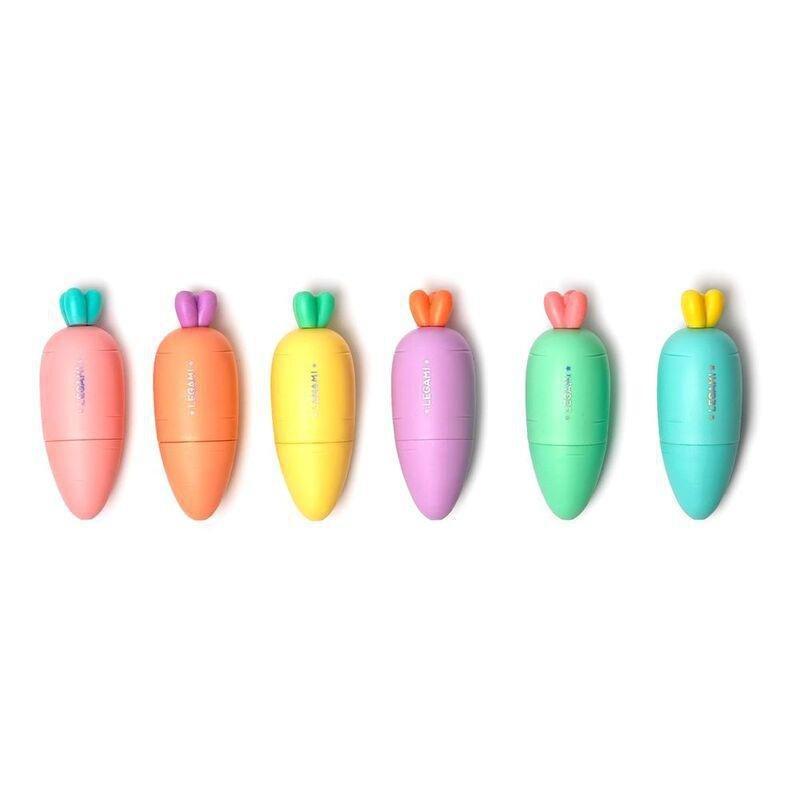 Legami Mini Highlighters - Carrate Team - Carrot (Set of 6), , medium