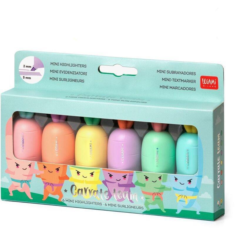 Legami Mini Highlighters - Carrate Team - Carrot (Set of 6), , large image number 1