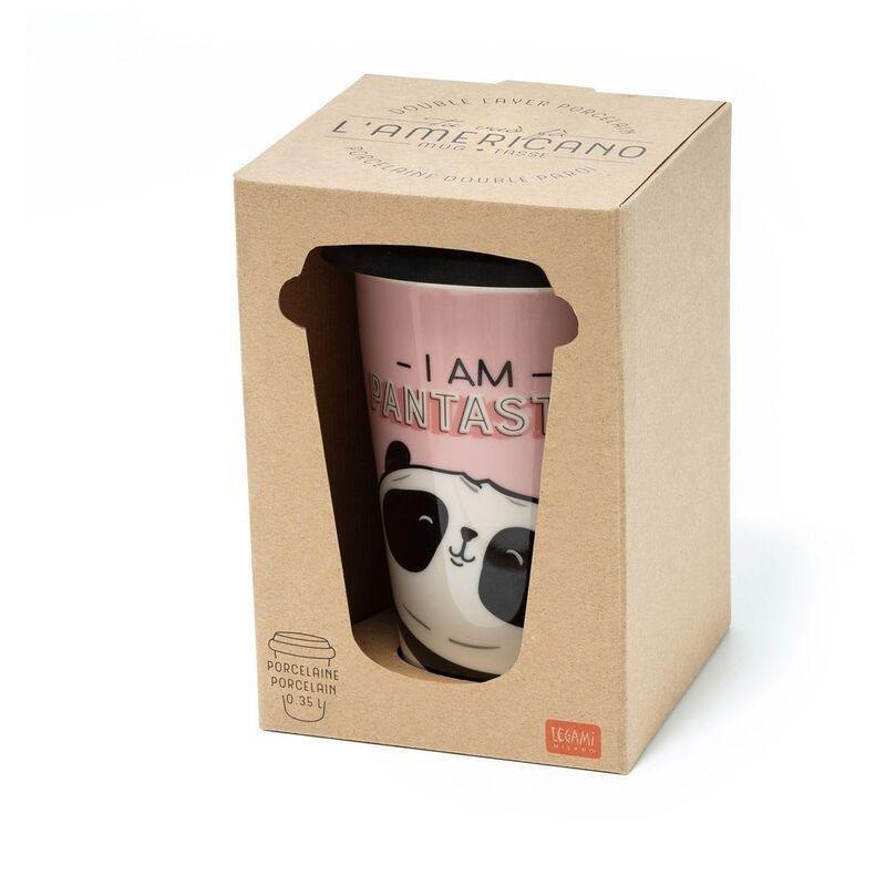 Legami Tu Vuo Fa L'Americano Porcelain Travel Mug 300 ml - Panda, , large image number 0