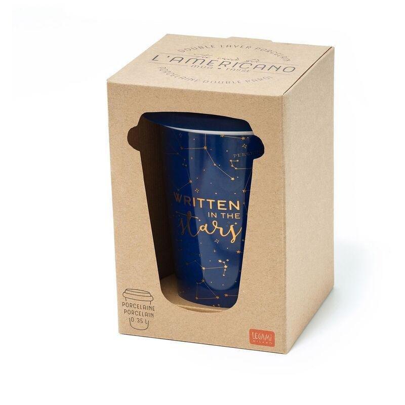 Legami Tu Vuo Fa L'Americano Porcelain Travel Mug 300 ml - Stars, , medium
