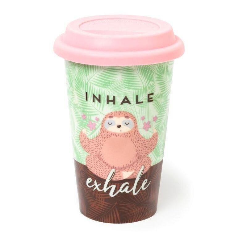 Legami Tu Vuo Fa L'Americano Porcelain Travel Mug 300 ml - Sloth, , large image number 0