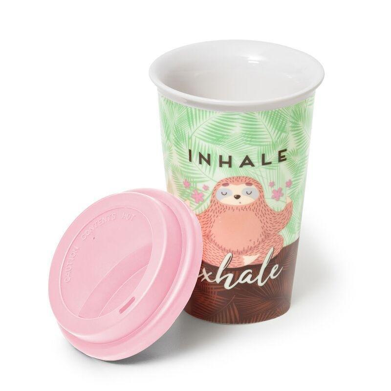 Legami Tu Vuo Fa L'Americano Porcelain Travel Mug 300 ml - Sloth, , large image number 1