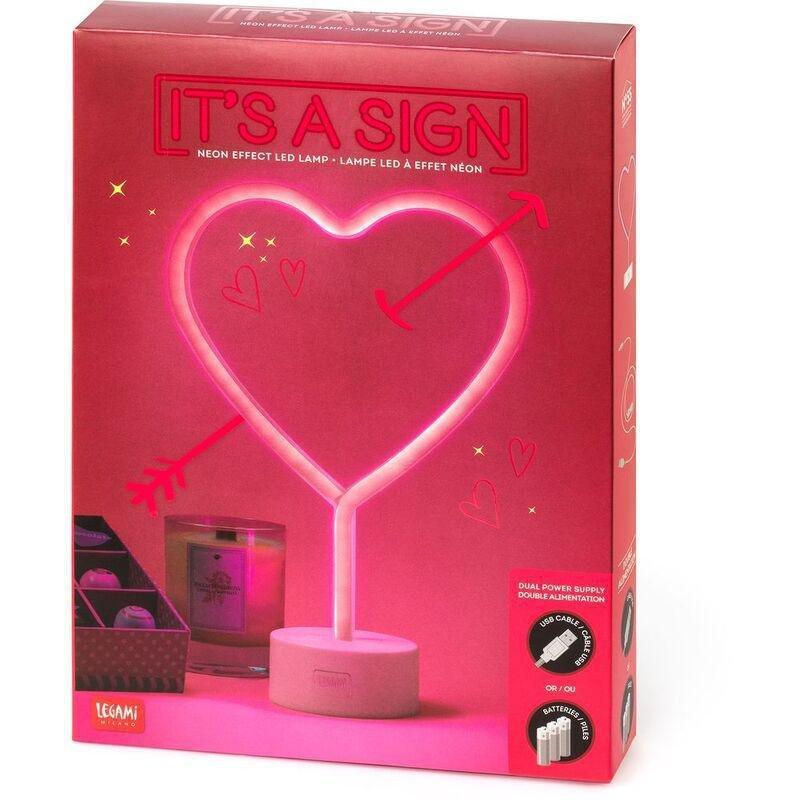 LEGAMI - Legami Neon Effect LED Lamp - It's a Sign - Heart