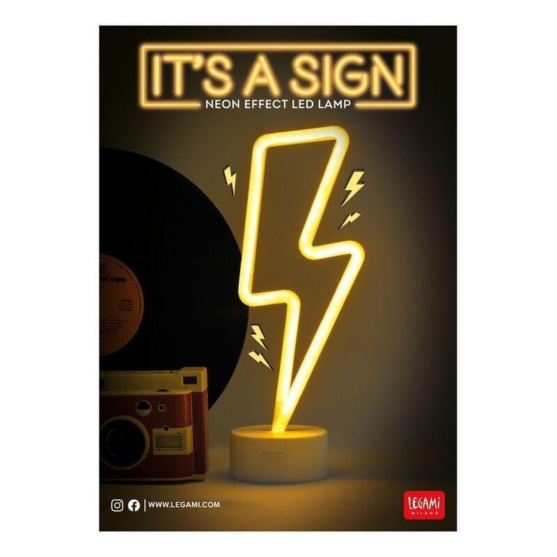 Legami Neon Effect LED Lamp - It's a Sign - Flash, , medium