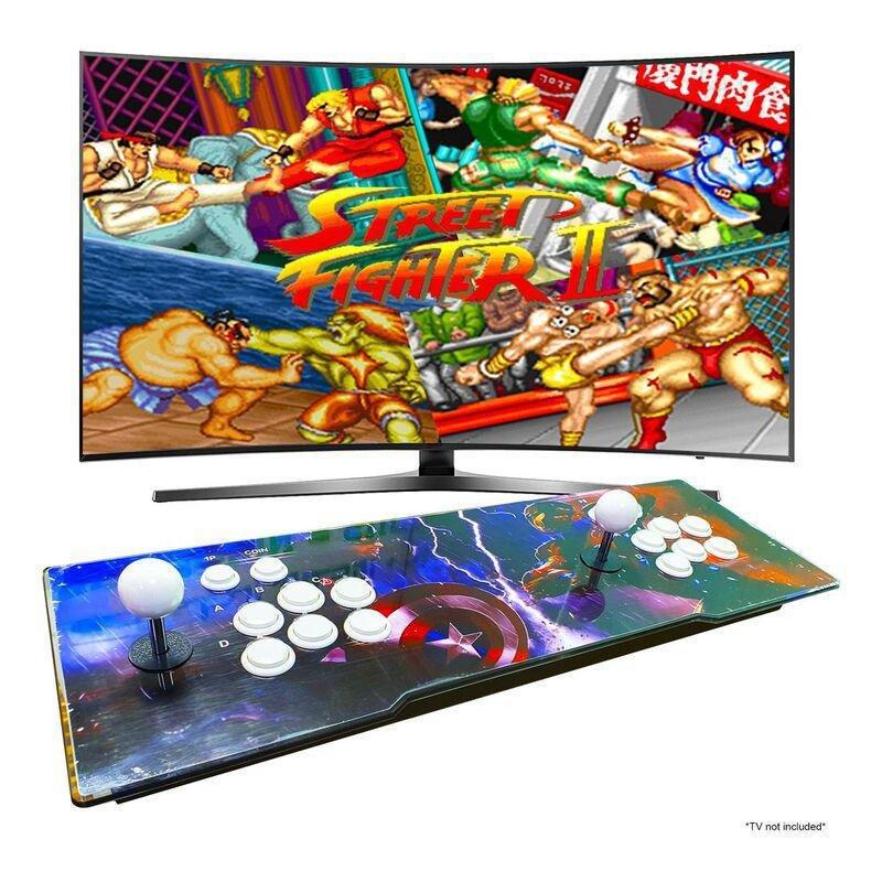Pandora Box Double Joystick Arcade Machine With 11000 Classic Games Inside - Light Blue Captain, , large image number 0