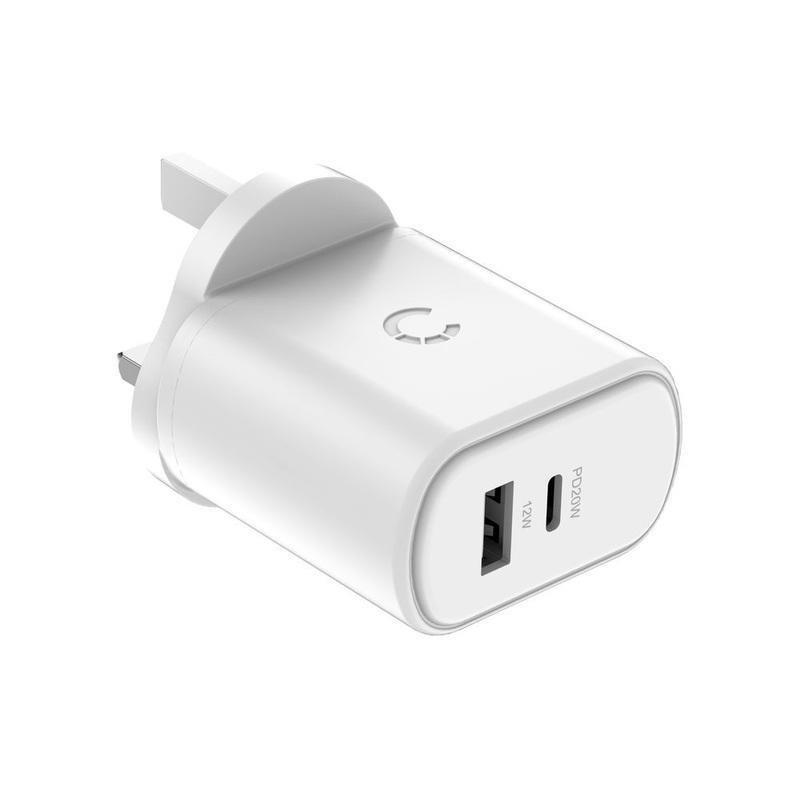 Cygnett 32W USB-C PD Dual Port Wall Charger - White (UK Plug), , medium