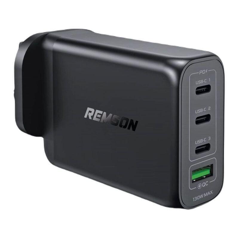Remson 130W 4-Ports GaN Charger USB-C Power Adapter Wall Charger Fast Charging PD 3.0 USB-A Port -Black, , large image number 0