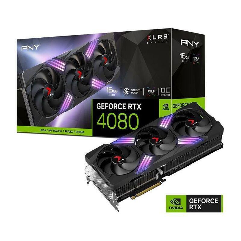 PNY GeForce RTX 4080 16GB/GDDR6X XLR8 Gaming Graphics Card - VERTO EPIC-X RGB Overclocked Triple Fan DLSS 3, , large image number 6