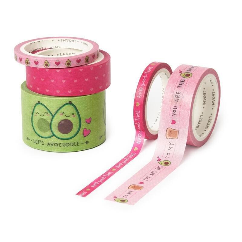 Legami Tape By Kit - Set of 5 Paper Sticky Tapes - Avocado, , large image number 0