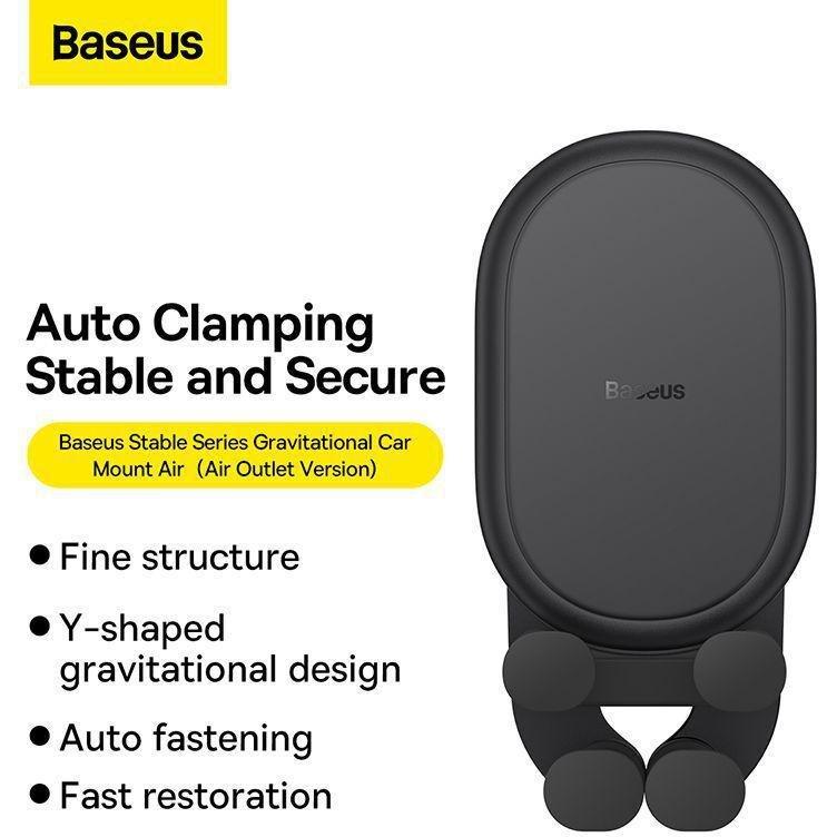 Baseus Stable Gravitational Car Mount - Air Outlet Version - Black, , large image number 1