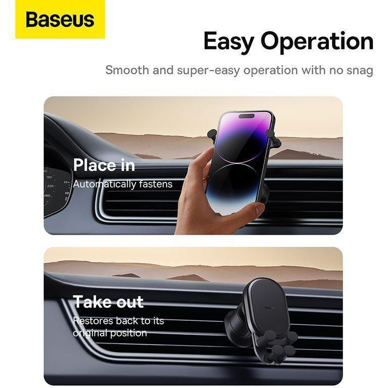 Baseus Stable Gravitational Car Mount - Air Outlet Version - Black, , large image number 5