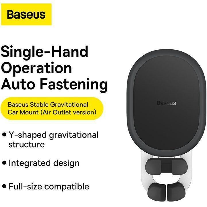 Baseus Stable Gravitational Car Mount - Air Outlet version - Black, , large image number 4
