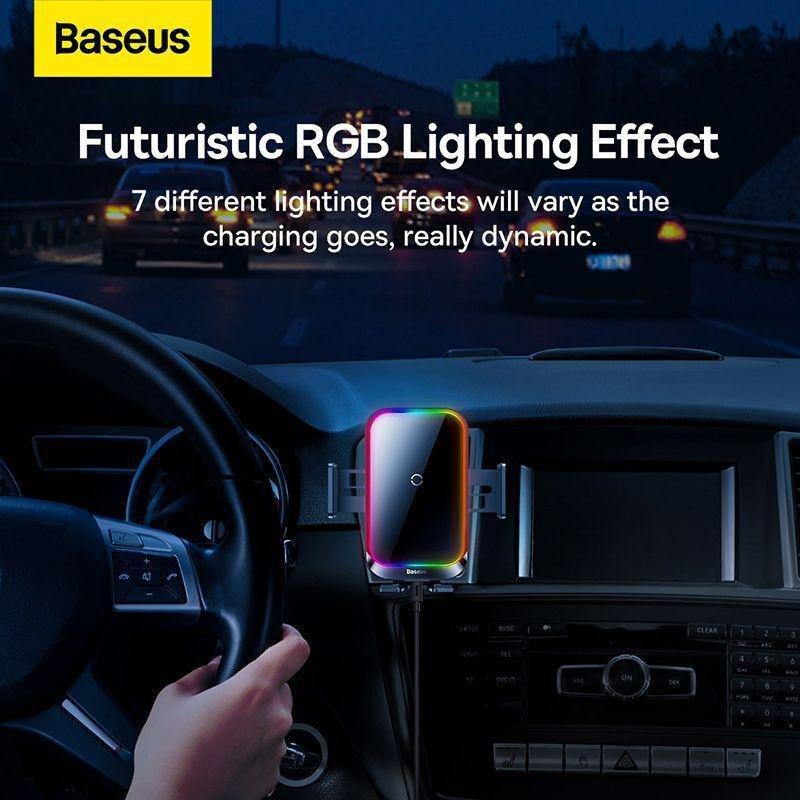 Baseus Halo Electric Wireless Charging Car Mount 15W - Black, , large image number 4