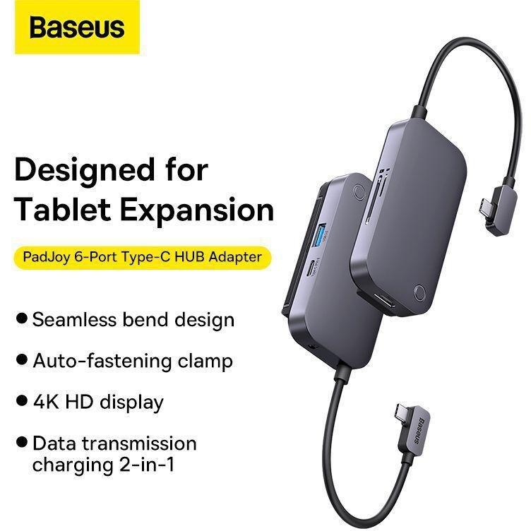 BASEUS - Baseus PadJoy 6-Port Type-C HUB Adapter - Dark Gray