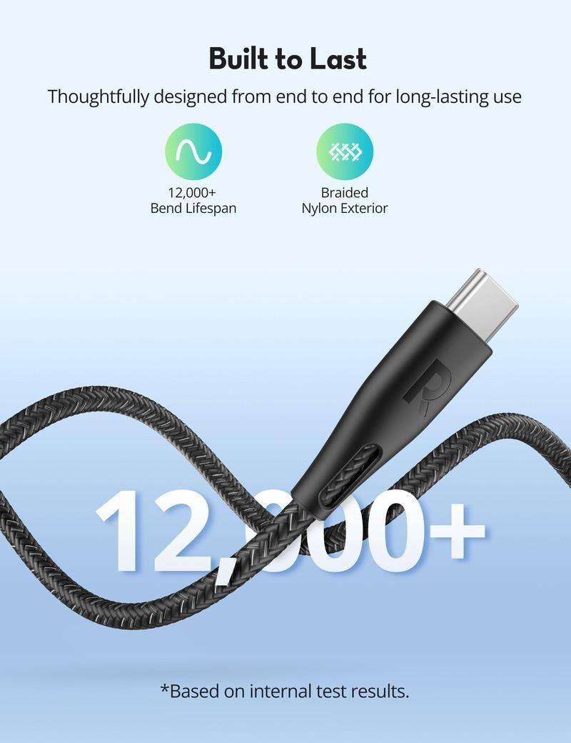 RAVPower Fast Charging 60W Type-C Cable 2m, , large image number 3