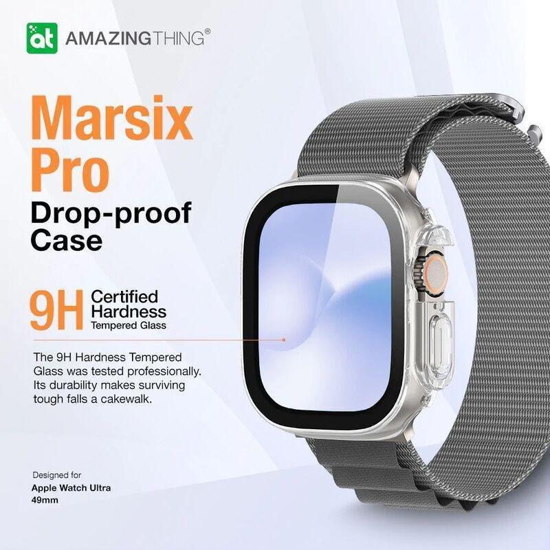 AMAZINGTHING - Amazing Thing Apple Watch Ultra Marsix Pro Bumper Case With Glass 49mm - Space Gray