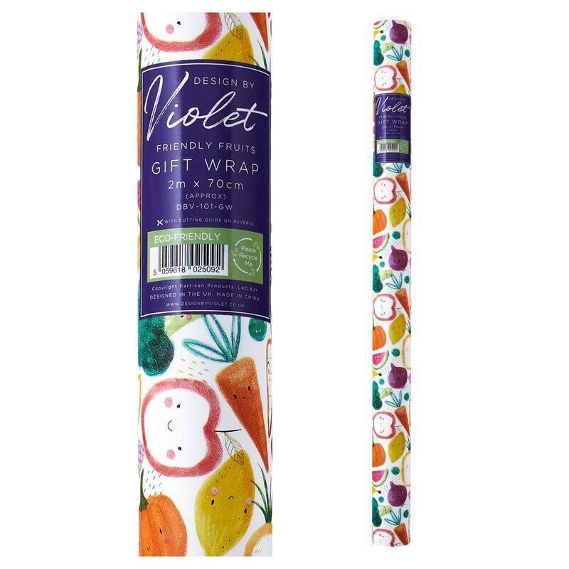 Design By Violet 2M Friendly Fruits Gift Wrapping Paper (2M x 70cm), , large image number 0