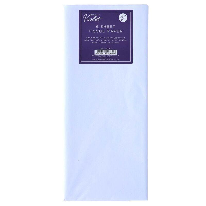 Design By Violet 6 Sheet Tissue Paper - White (50 x 66cm), , large image number 0