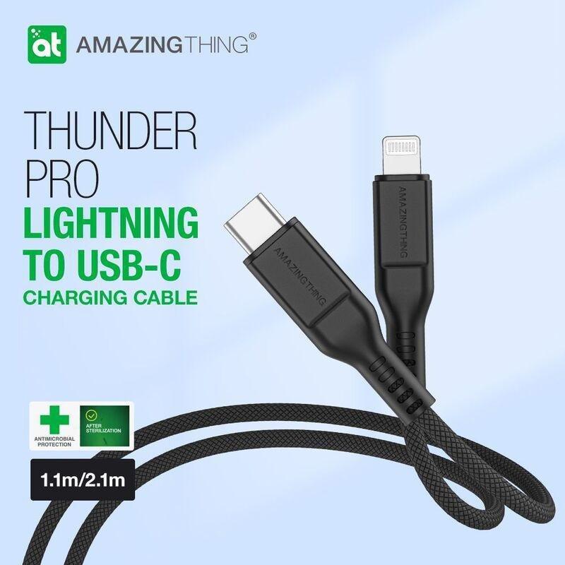 Amazing Thing Thunder Pro Lightning To USB-C 3.2A 30W 1.1m Cable - Black, , large image number 2