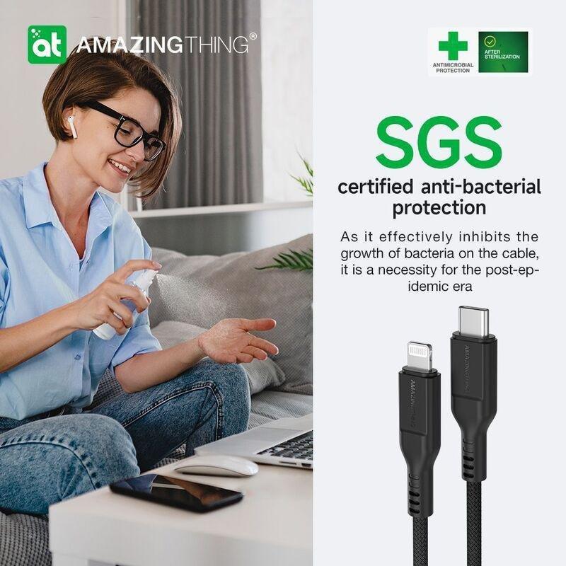 Amazing Thing Thunder Pro Lightning To USB-C 3.2A 30W 1.1m Cable - Black, , large image number 4