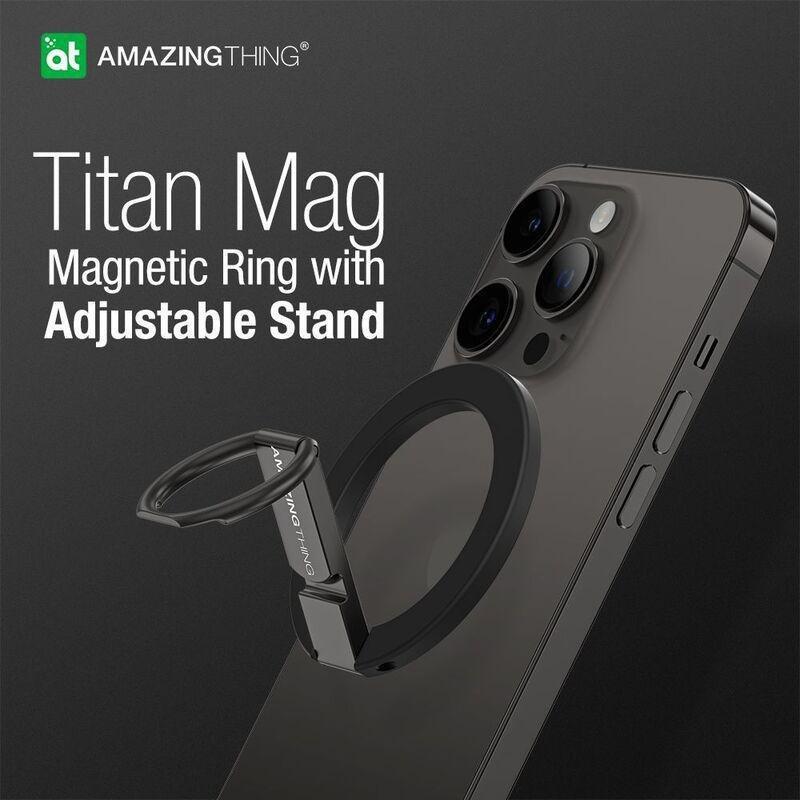 Amazing Thing Titan Magnetic Phone Ring With Stand - Black, , large image number 1