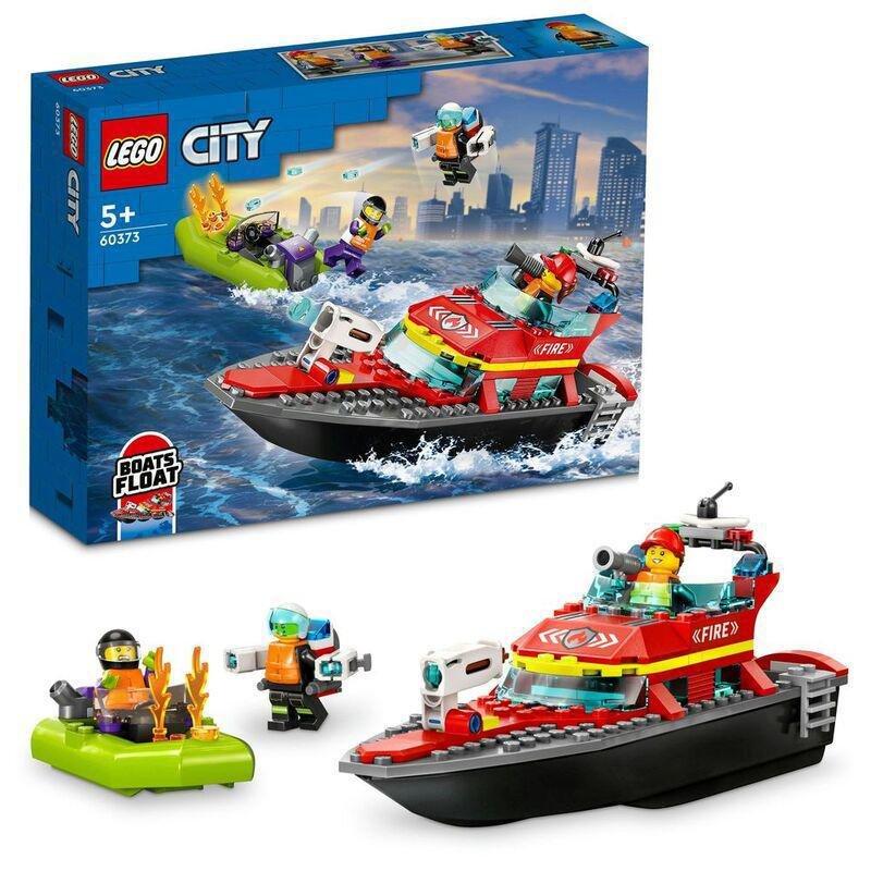 LEGO City Fire Rescue Boat Building Toy Set 60373 (144 Pieces), , large image number 0