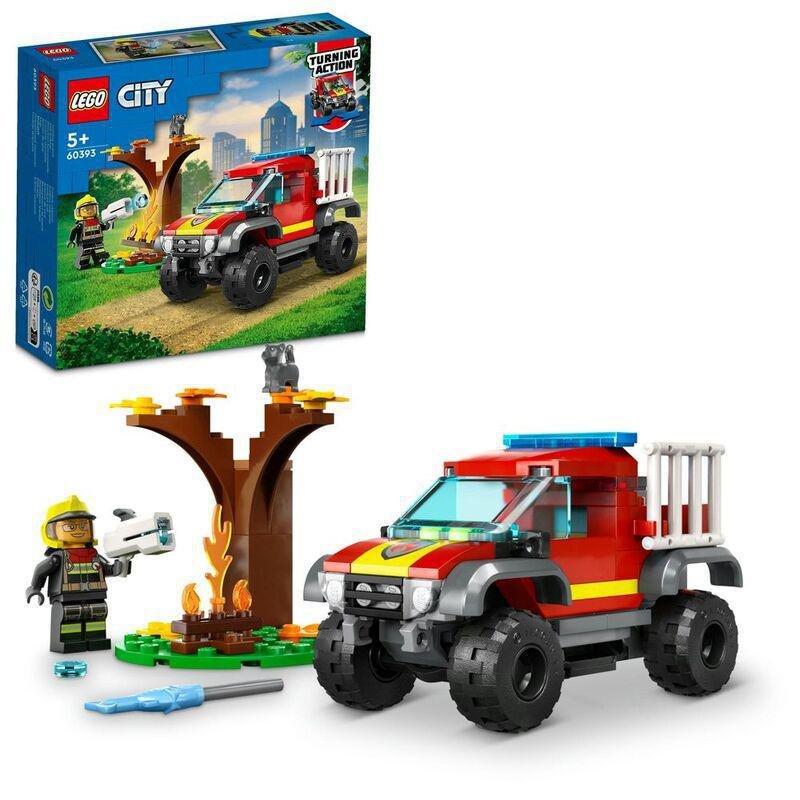 LEGO City 4x4 Fire Engine Rescue Building Toy Set 60393 (97 Pieces), , large image number 0