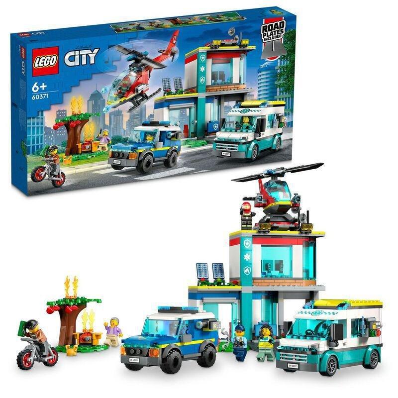 LEGO City Emergency Vehicles HQ Building Toy Set 60371 (681 Pieces), , large image number 0