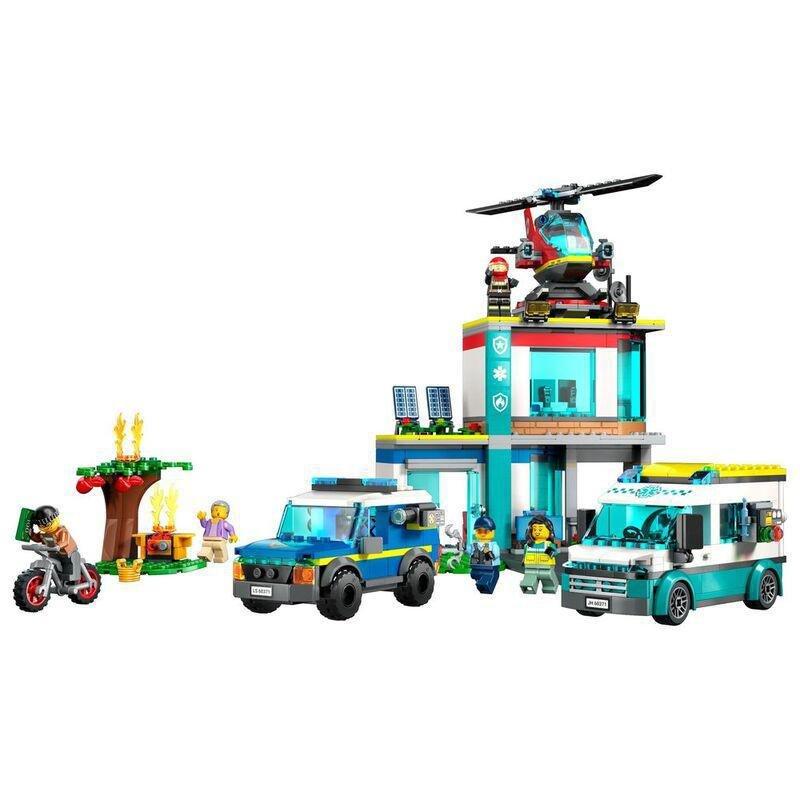LEGO City Emergency Vehicles HQ Building Toy Set 60371 (681 Pieces), , large image number 1