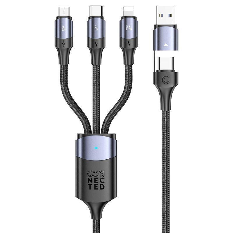 CONNECTED - Connected Cuatro-Dous 6-in-1 Braided Charging Cable 100W Super Fast Charging