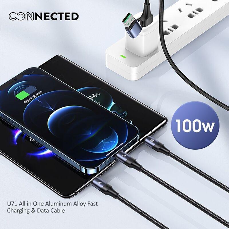 Connected Cuatro-Dous 6-in-1 Braided Charging Cable 100W Super Fast Charging, , large image number 2