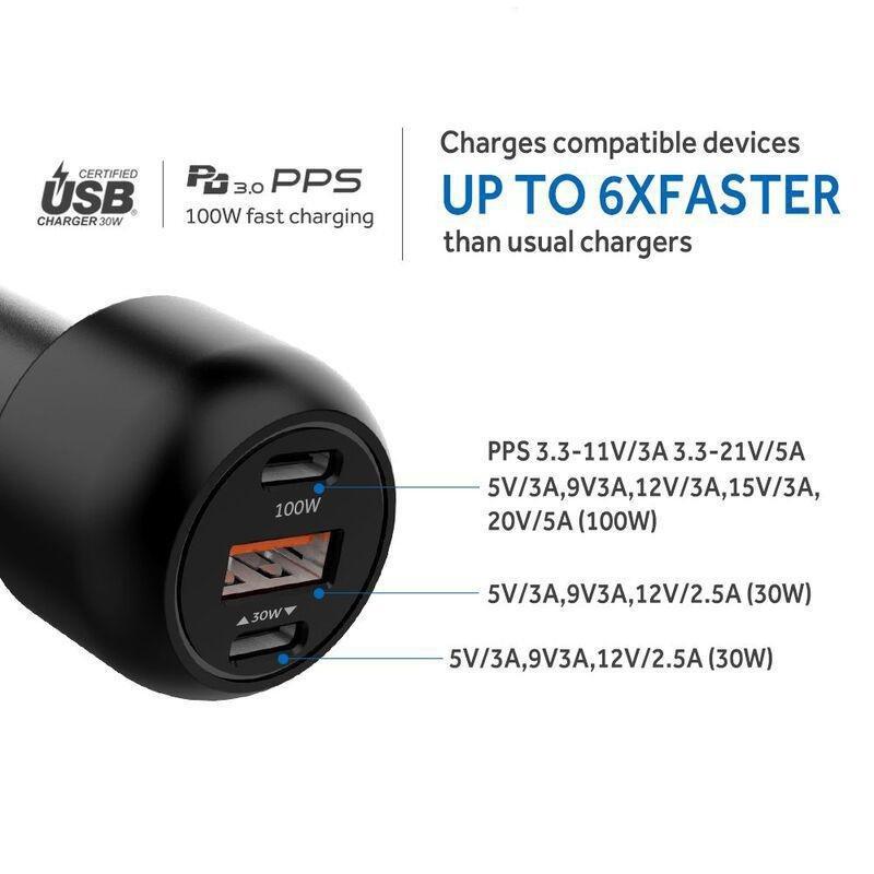 Connected Rocket-130 3-Port Car Charger 130W, , large image number 2