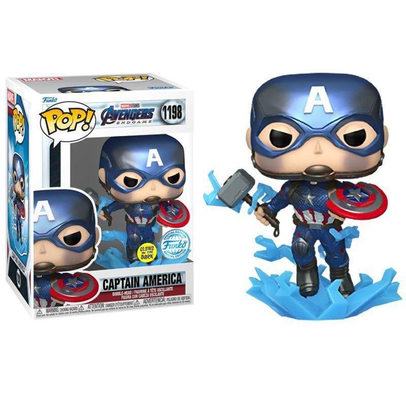 Funko Pop! Marvel Avengers Endgame Captain America With Hammer 3.75-Inch Vinyl Figure (Glows In The Dark)(Mt), , large image number 2