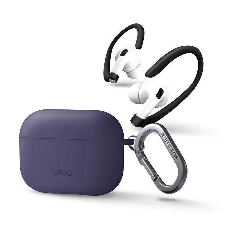 Uniq Nexo Active Hybrid Silicone Case for AirPods Pro (2nd Gen) - Fig (Purple) with Sports Ear Hooks, , large image number 0