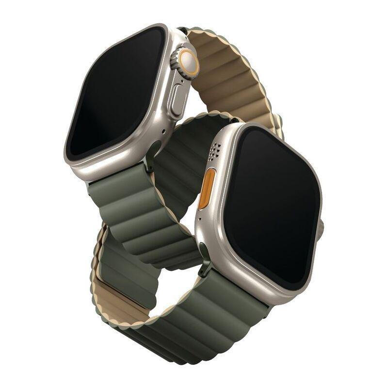Uniq Revix Reversible Magnetic Strap for Apple Watch 49/45/44/42mmMoss (Moss Green/Tan), , large image number 0