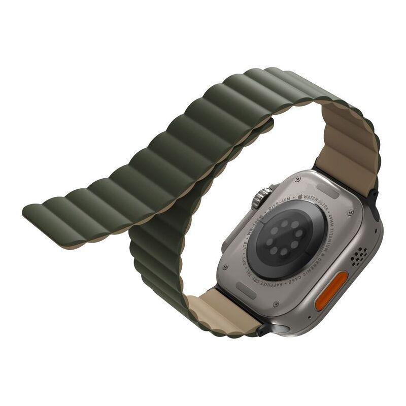 Uniq Revix Reversible Magnetic Strap for Apple Watch 49/45/44/42mmMoss (Moss Green/Tan), , large image number 1