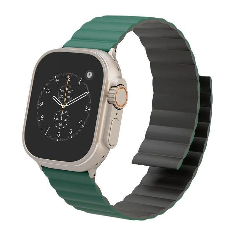 Levelo Cosmo Watch Strap for Apple Watch Ultra 49mm/Series 8 45mm/Galaxy Watch 22mm - Black/Green, , large image number 0
