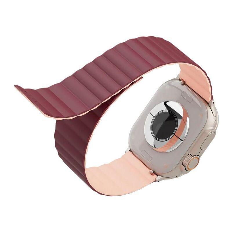 Levelo Cosmo Watch Strap for Apple Watch Ultra 49mm/Series 8 45mm/Galaxy Watch 22mm - Pink/Burgundy, , large image number 0