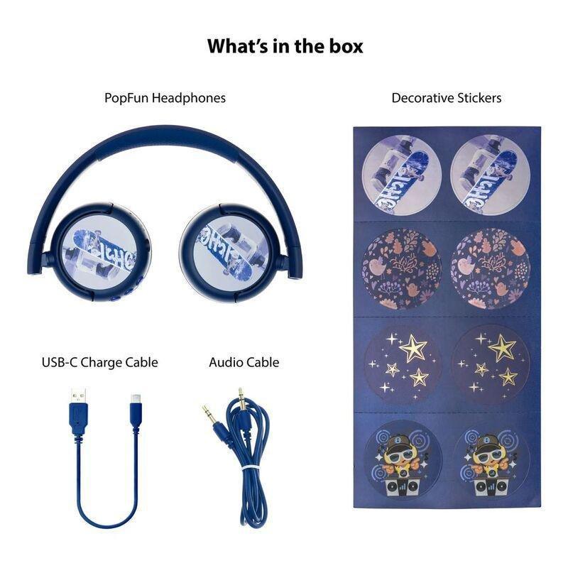BuddyPhones Pop Fun Wireless HeadPhones - Blue, , large image number 1