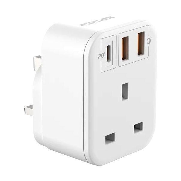 Momax OnePlug Extension Socket with USB (US10UK) - White, , large image number 0