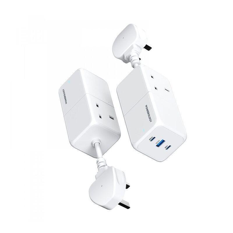 Powerology 65W Power Strip With Dual Power Sockets - White, , large image number 1