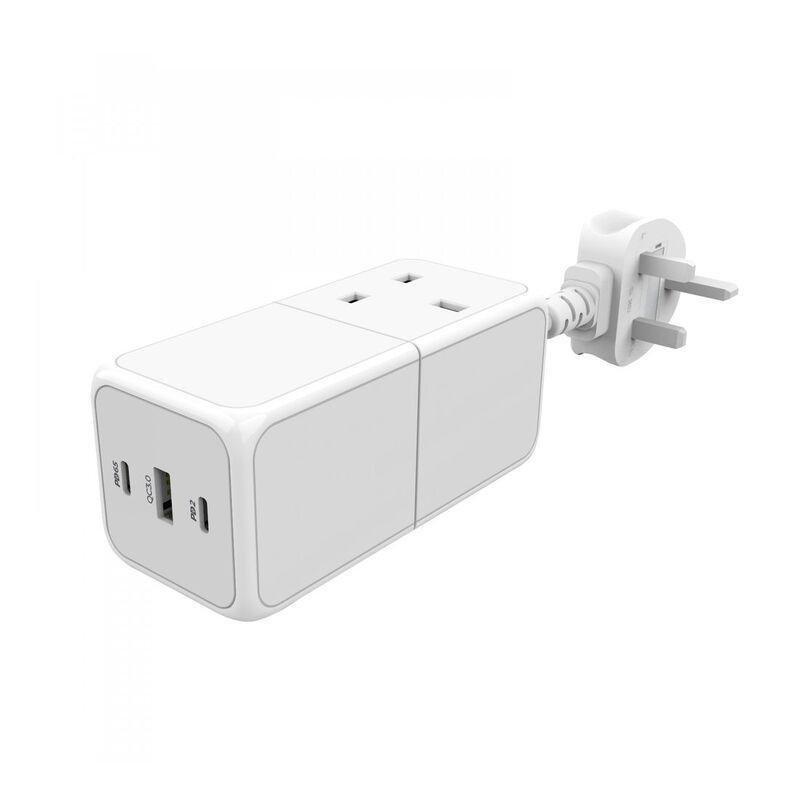 Powerology 65W Power Strip With Dual Power Sockets - White, , large image number 3