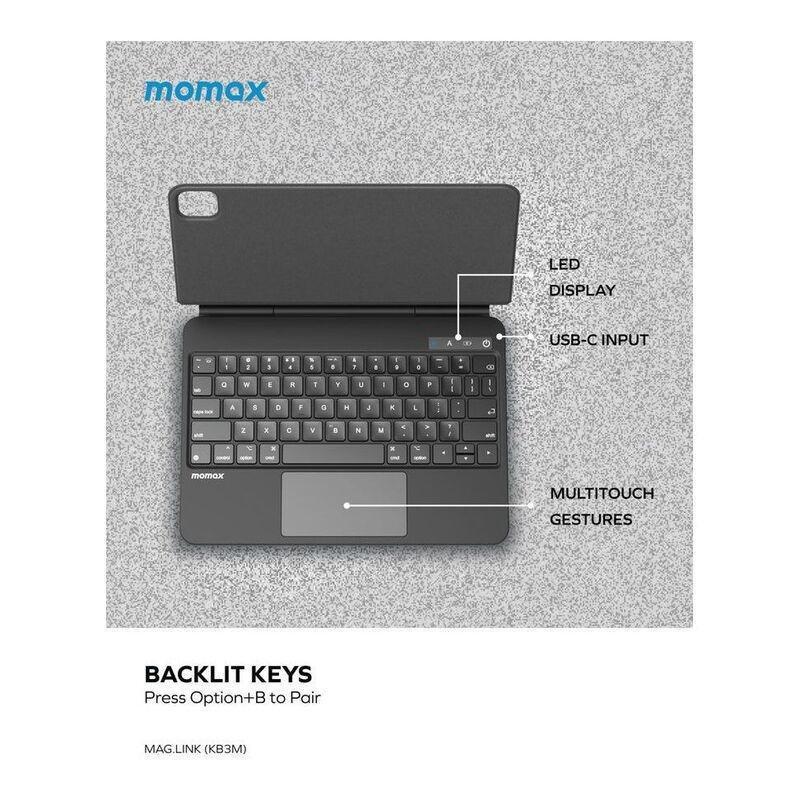 MOMAX - Momax Mag.Link Wireless Magnetic Keyboard for iPad Pro/Air 11-Inch - Space Grey