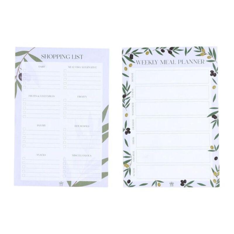 Prickly Pear Olive Magnetic Meal Planner With Shopping List (Set of 2), , large image number 0