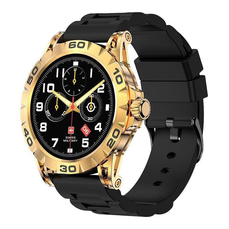 Swiss Military Dom 2 Smartwatch - Yellow Gold Frame/Black Silicon Strap, , large image number 0