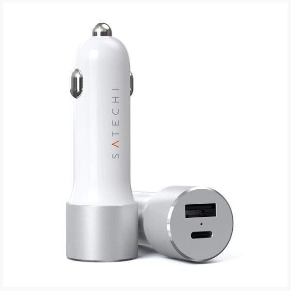 SATECHI - Satechi Car Charger Dual Port 72W PD USB-C + USB-A Space Grey