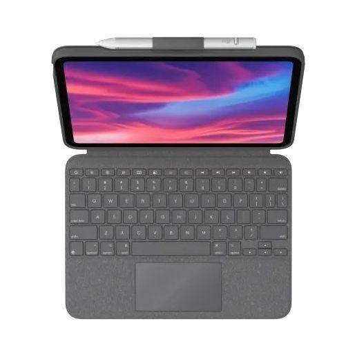 Logitech 920-011379 Combo Touch with Detachable Keyboard and Trackpad Case for iPad (10th Gen) - Oxford Grey (Arabic/English), , large image number 1