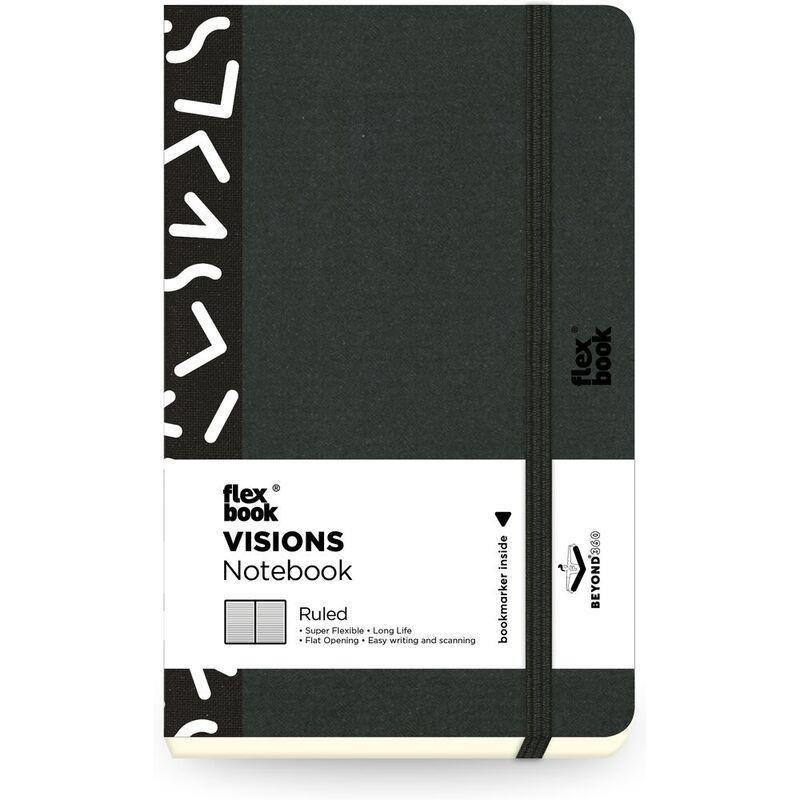 Flexbook Visions Ruled A6 Notebook - Pocket - Black Spine/White Angles (9 x 14 cm), , large image number 0
