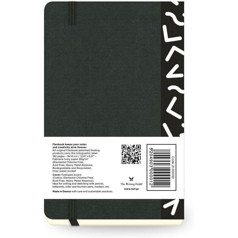Flexbook Visions Ruled A6 Notebook - Pocket - Black Spine/White Angles (9 x 14 cm), , large image number 1