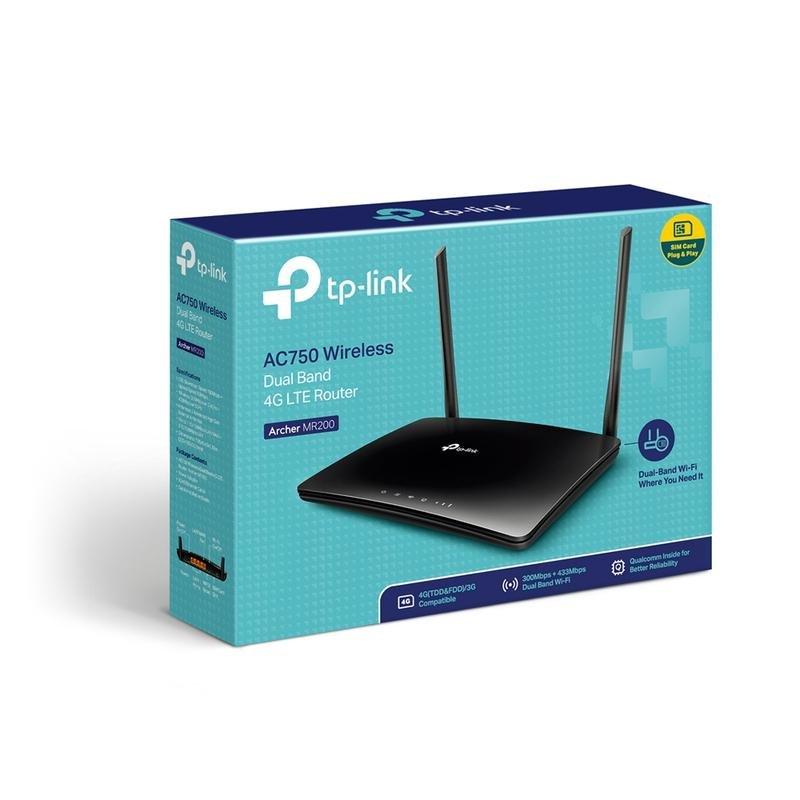 TP-LINK - TP-Link Archer AC750 Wireless Dual-Band 4G LTE Router (2.4 Ghz/5 Ghz)